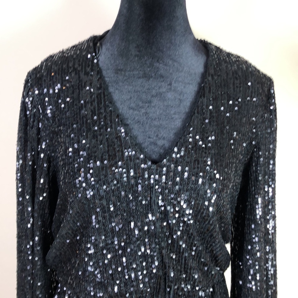 NEW Piombo Black Sequent Dress - Picture 3 of 10